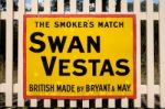 Swan Vestas Sign At Sheffield Park Station Stock Photo