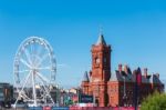 Cardiff/uk - August 27 : Ferris Wheel And Pierhead Building In C Stock Photo