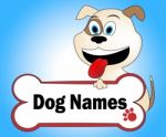 Dog Names Represents Pup Canines And Doggie Stock Photo
