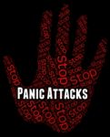 Stop Panic Shows Warning Sign And Attack Stock Photo
