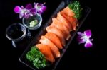 Salmon Sashimi Stock Photo