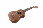 Small Guitar (ukulele) From Body On White Background Stock Photo