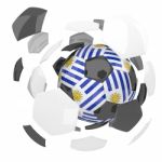 Uruguay Soccer Ball Isolated White Background Stock Photo