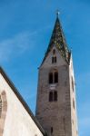 Belfry Of The Parish Church In Villanders Stock Photo