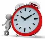 Clock Alarm Shows Render Illustration And Ringing 3d Rendering Stock Photo