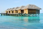 Water Villas In Maldives Stock Photo