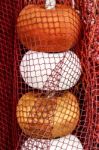 Fishing Net With Corks Close Up Stock Photo