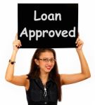 Loan Approved On Blackboard Stock Photo