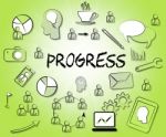 Progress Icons Show Betterment Headway And Advancement Stock Photo