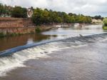 Weir On The River Dee At Chester Stock Photo