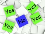 Yes No Post-it Notes Show Affirmative Or Negative Stock Photo