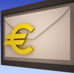 Euro On Envelope Shows European Correspondence Stock Photo