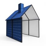 Solar Panel House Showing Renewable Energy Stock Photo