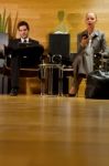 Businessperson Waiting In Lobby Stock Photo