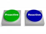 Proactive Reactive Buttons Shows Active Or Reacting Stock Photo