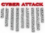3d Image Cyber Attack Issues Concept Word Cloud Background Stock Photo