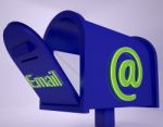 Mail On Email Box Shows Received Emails Stock Photo