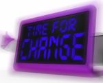 Time For Change Digital Clock Shows Revision New Strategy And Go Stock Photo