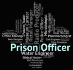 Prison Officer Shows Detention Centre And Employee Stock Photo