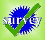 Survey Tick Shows Confirm Opinion And Feedback Stock Photo