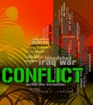 Conflict Word Means Military Action And Armed Stock Photo