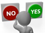 No Yes Buttons Show Rejection Or Granted Stock Photo