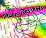 Music Reviews Shows Sound Track And Assess Stock Photo