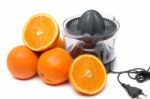 Automatic Orange Juicer Machine Stock Photo