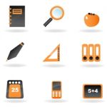 Study Icons Stock Photo