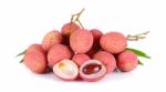 Lychee Or Litchi Isolated On The White Background Stock Photo