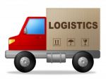 Logistics Truck Shows Strategies Logistical And Transporting Stock Photo