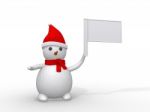 3d Snowman With Banner Stock Photo