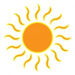 Sun On White Background Stock Photo