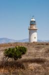 View To The Lighthouse Near Paphos Stock Photo
