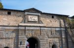 Entrance Arch To Citta Alta Bergamo Stock Photo