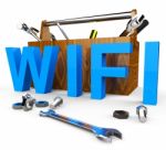 Wifi Tools Shows World Wide Web And Access Stock Photo