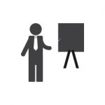 Business Presentation Icon  Illustration On White Ba Stock Photo