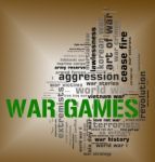 War Games Represents Military Action And Battle Stock Photo