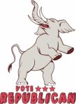 Vote Republican Elephant Mascot Cartoon Stock Photo