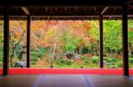 Autumn Colorful Japanese Garden At Enkoji Temple Stock Photo