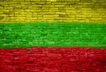 Lithuania Flag Painted On Wall Stock Photo