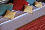 Colorful Interior Detail Of A Luxury Hotel Bedroom Stock Photo
