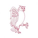 Great Horned Owl Marching Drawing Stock Photo
