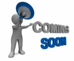 Coming Soon Character Shows New Arrivals Or Promotional Product Stock Photo