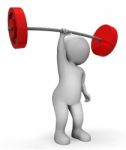 Weight Lifting Means Workout Equipment And Barbell 3d Rendering Stock Photo