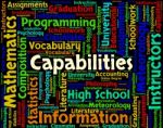 Capabilities Word Means Aptness Ability And Aptitude Stock Photo