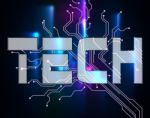 Tech Word Represents High-tech Electronics And Hi-tech Stock Photo