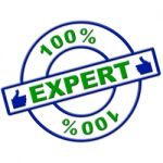 Hundred Percent Expert Means Excellence Completely And Skills Stock Photo