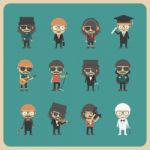 All Hipster Character Set Stock Photo