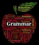 Grammar Word Shows Rules Of Language And Communication Stock Photo
